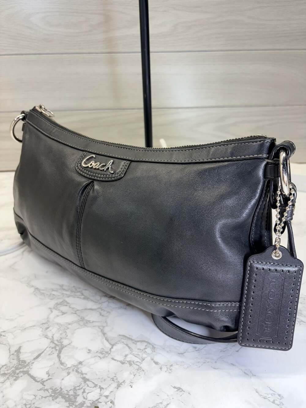 Coach Leather Shoulder Bag Black
